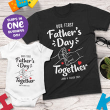 Our First Father's Day Together Matching Design Apparel (Hearts)