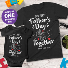 Our First Father's Day Together Matching Design Apparel (Hearts)