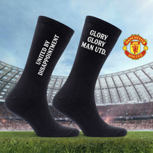 Personalised Black Socks for Manchester United Fan, Customised with the Club's Motto, a Proud Moment of Supporting the Club, Banter Joke