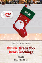 Deluxe Green Top Personalised Christmas Stockings