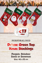 Deluxe Green Top Personalised Christmas Stockings